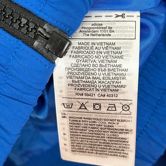 Reebok Cardi B Blue and White Cropped Track Jacket Windbreaker Women's 1X Sample - Picture 9 of 13